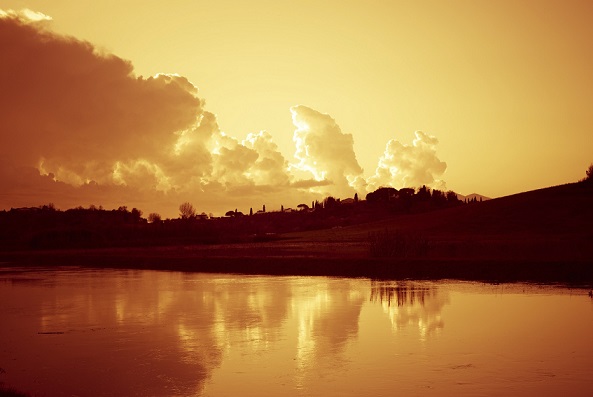 Sunset on the river