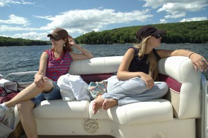 ladies on a boat