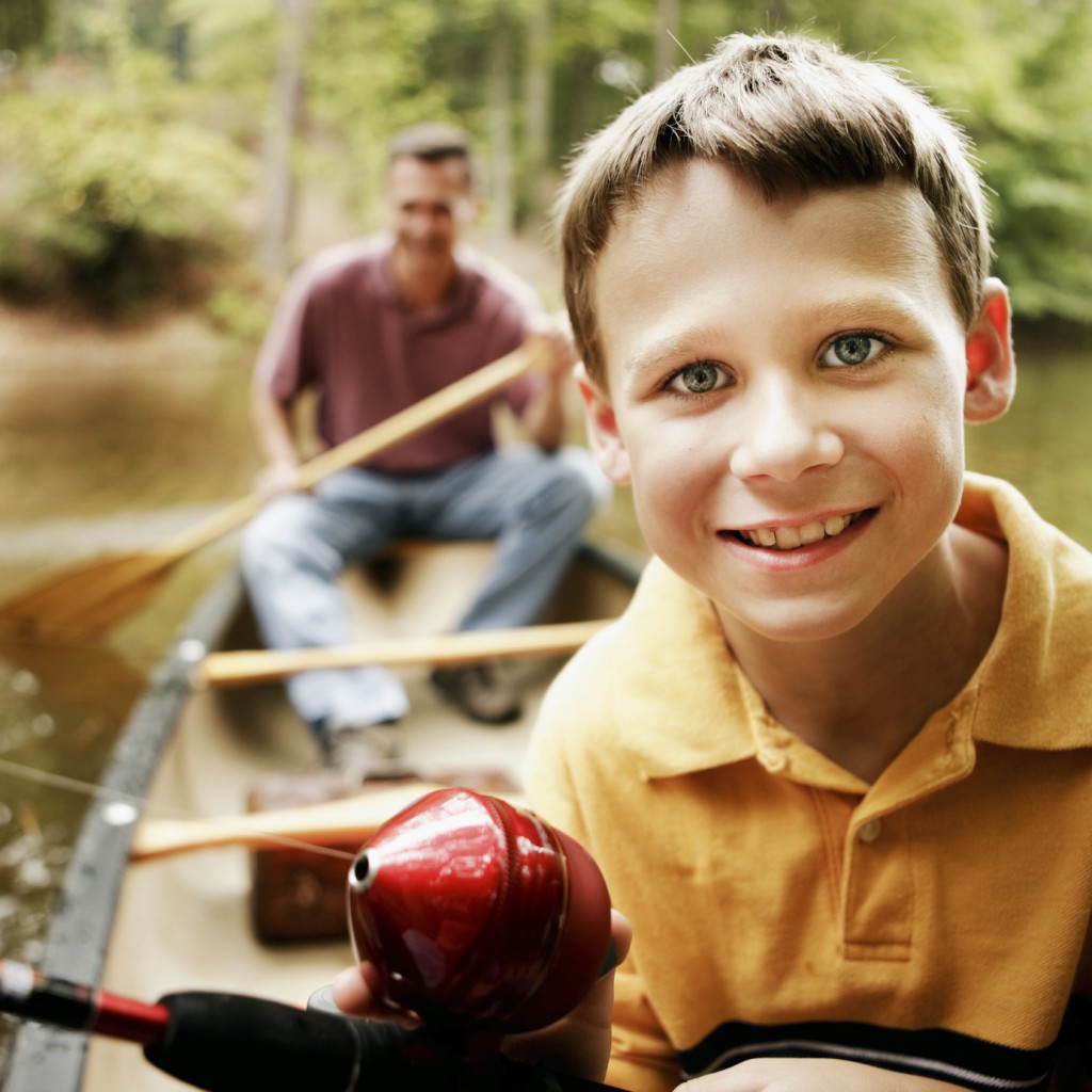 son and father fishing trip