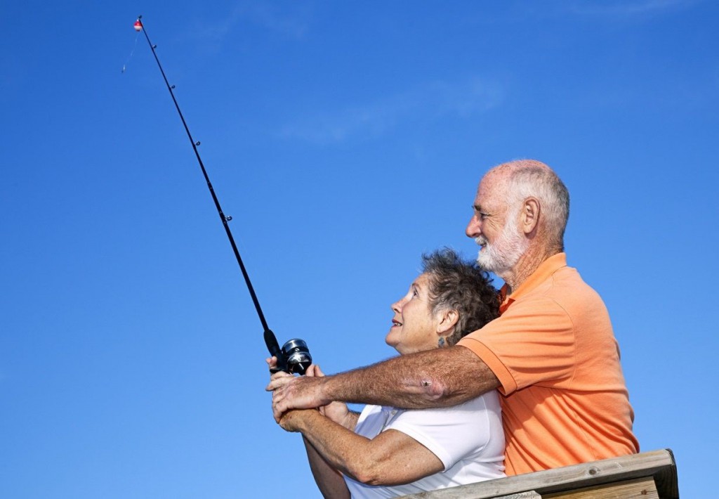 romantic fishing trip couple